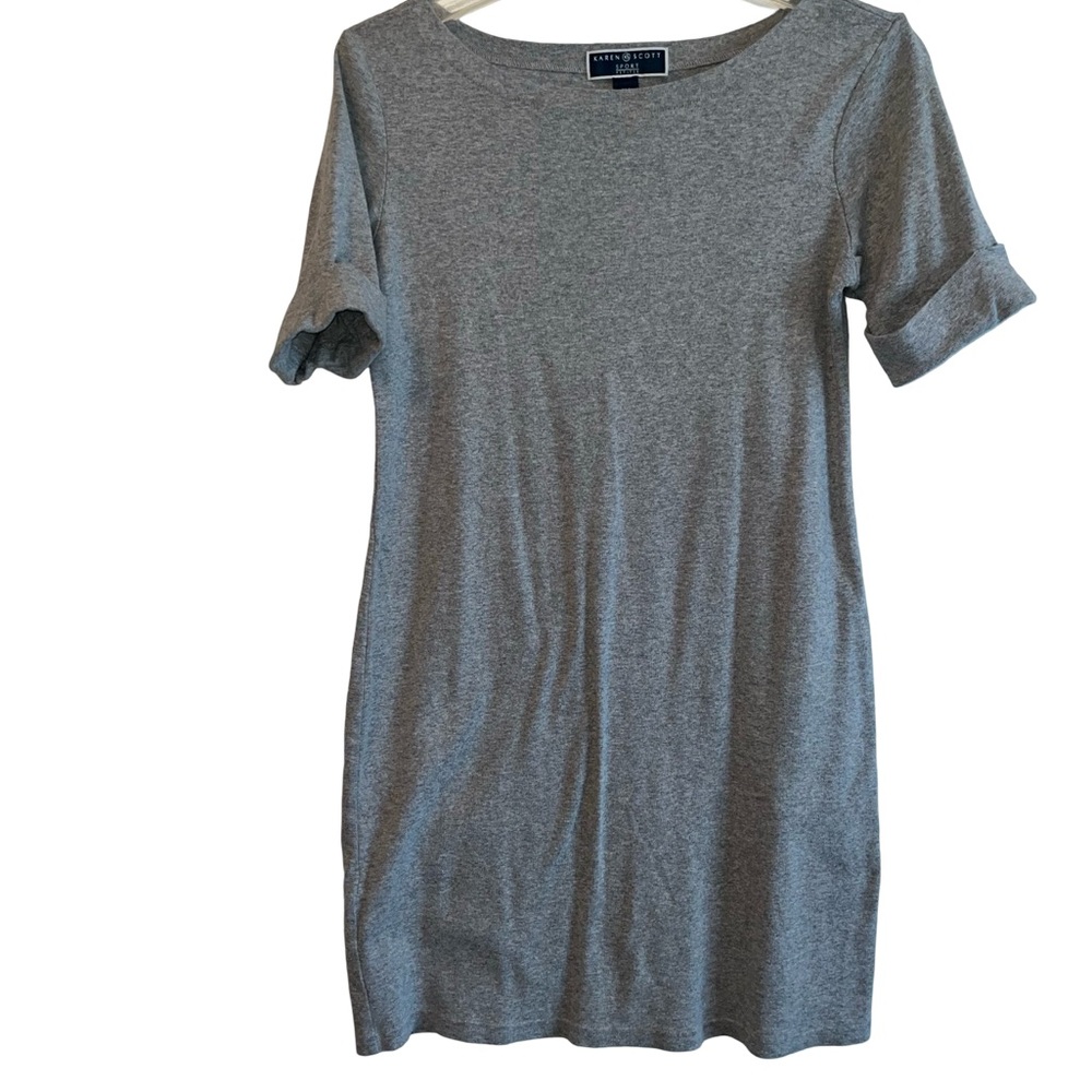 Karen Scott Sport Gray Dress PM - Picture 2 of 5